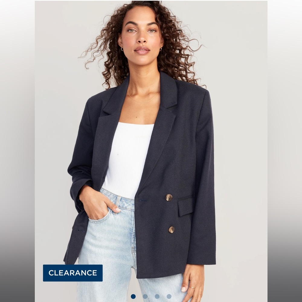 ❌SOLD NWT Double-Breasted Textured Blazer